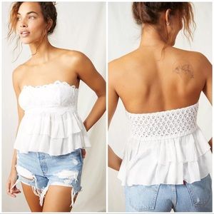 Free People One Adella Corset Cami Bralette White
